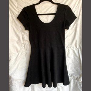 black fit and flare paisley dress for juniors